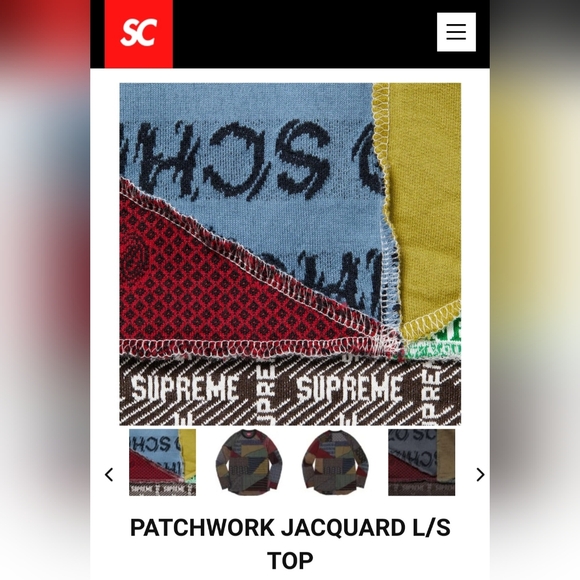 Supreme Patchwork Jaquard L/S Top *SS23* *NWT* - Picture 3 of 7